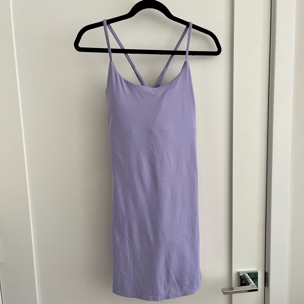 Gently used Halara lavender racer back exercise dress size L. Worn once
